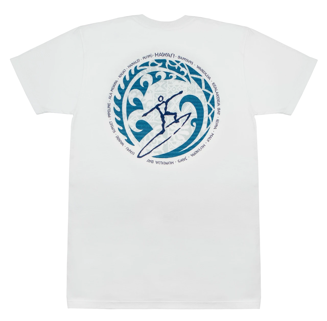 Crew Neck Tee - Petro Wave: White 2 Crew Neck Tee - Petro Wave: White - Image 2