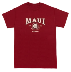 Vintage Dyed Tee - MAUI Collegiate: Wine