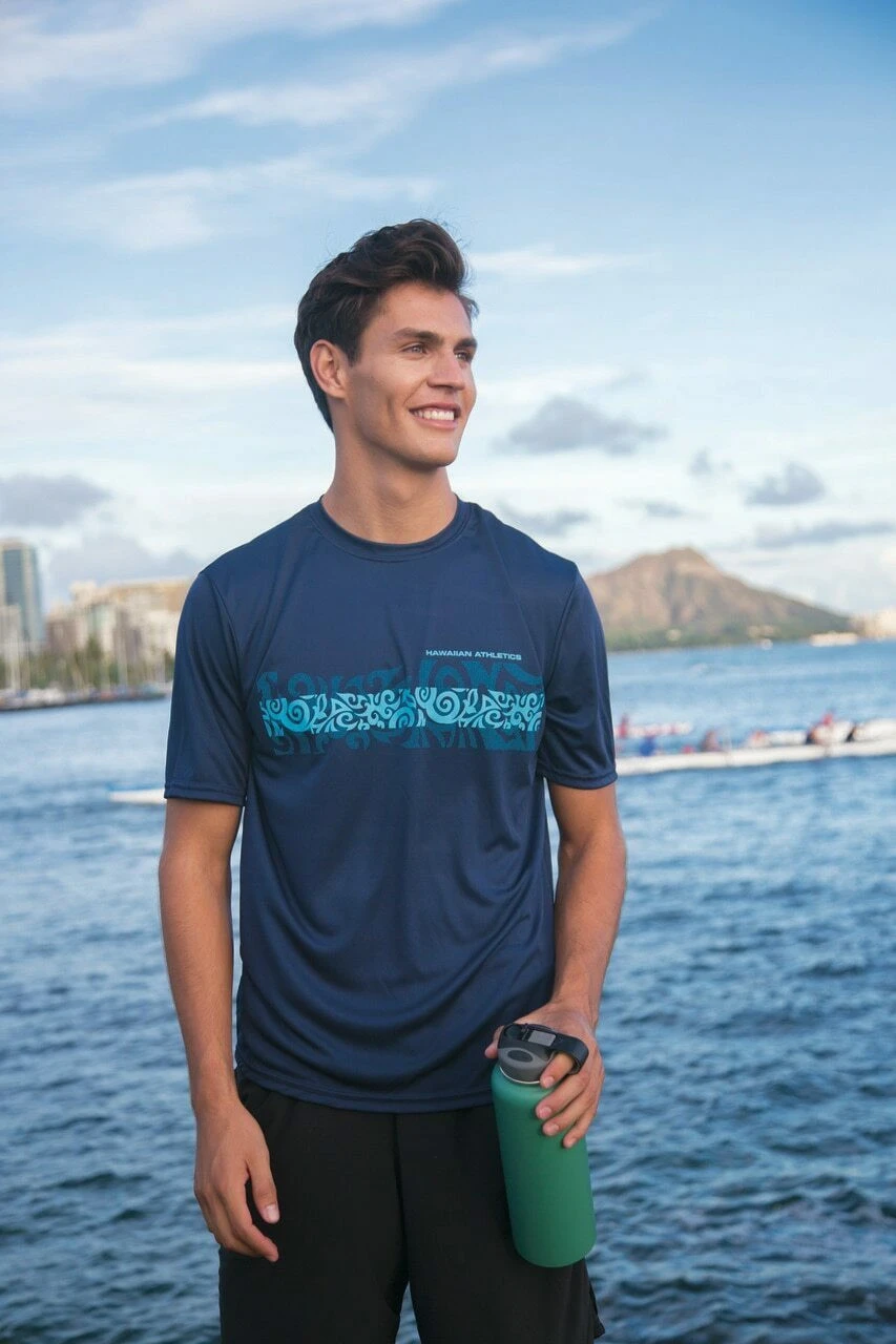 Hawaiian Athletics® Sports Tee - ABC Classic: Navy 2 Hawaiian Athletics® Sports Tee - ABC Classic: Navy - Image 2