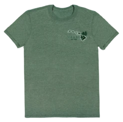 Crew Neck Tee - Palm Map: Green Heather