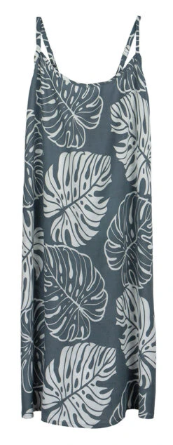 Napua Collection Sundress: Monstera Leaf - Gray W/ White -Clothing Sales Store 44761 MO 1 1 1 1 Napua Sundress MonsteraLeafGrayWhite Flat Front 13054.1707853698