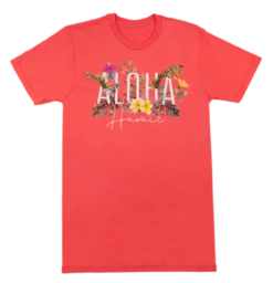 Ladies Crew Neck Tee - Garden: Coral