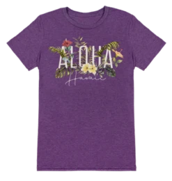 Ladies Crew Neck Tee - Garden: Purple Heather