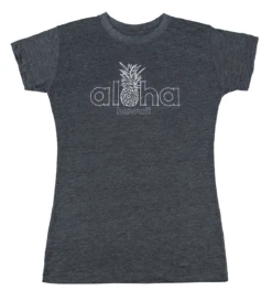 Island Girl® Surf Tee - Aloha Pine: Charcoal Heather