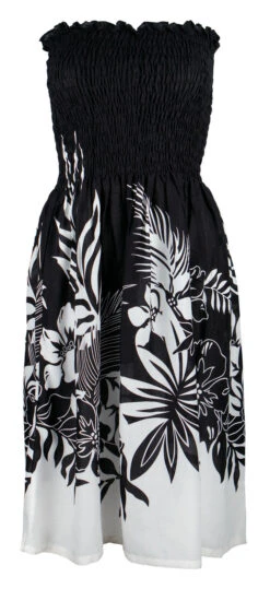 Ladies Elastic Tube Dress - Borders: Black