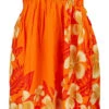 Ladies Elastic Tube Dress - Plumerias: Orange