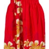 Ladies Elastic Tube Dress - Plumerias: Red