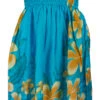 Ladies Elastic Tube Dress - Plumerias: Turquoise