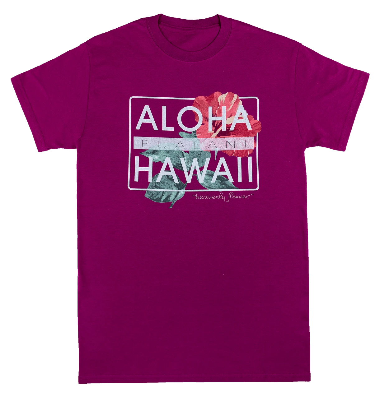 Ladies Crew Neck Tee - Pualani: Berry 1 Ladies Crew Neck Tee - Pualani: Berry