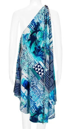 Robin Ruth® Maxi Dress: Blue Palm -Clothing Sales Store 68484 RRMaxiDress Shoulder BluePalm Model Back 77874.1689792095