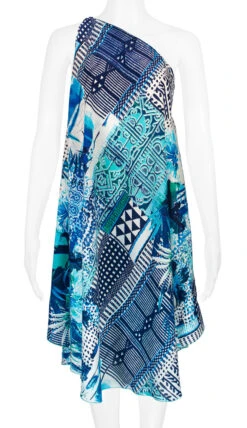 Robin Ruth® Maxi Dress: Blue Palm -Clothing Sales Store 68484 RRMaxiDress Shoulder BluePalm Model Front 21887.1689792095