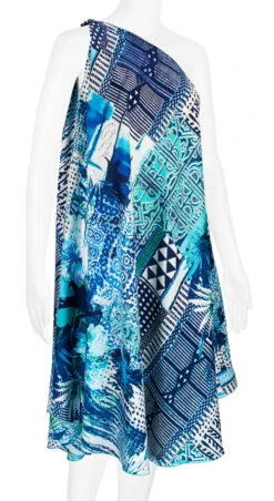 Robin Ruth® Maxi Dress: Blue Palm -Clothing Sales Store 68484 RRMaxiDress Shoulder BluePalm Model RightView 07048.1689792095