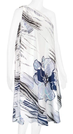 Robin Ruth® Maxi Dress: Hibiscus Canvas -Clothing Sales Store 68484 RRMaxiDress Shoulder HibiscusCanvas Model RightView 63148.1689792824