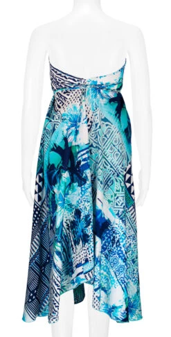 Robin Ruth® Maxi Dress: Blue Palm -Clothing Sales Store 68484 RRMaxiDress Tube BluePalm Model Back 94890.1689792095