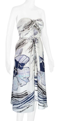 Robin Ruth® Maxi Dress: Hibiscus Canvas -Clothing Sales Store 68484 RRMaxiDress Tube HibiscusCanvas Model RightView 89735.1689792824