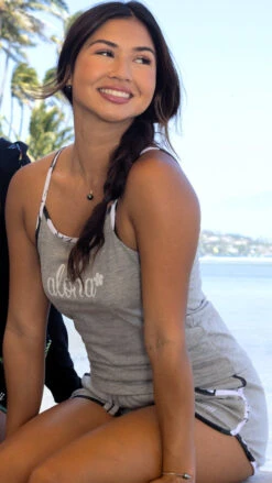 Island Design Collection Strap Tee: Gray