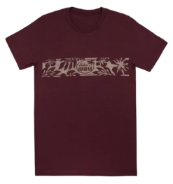 Vintage Dyed Tee - Retro Band: Maroon Heather
