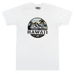 Hawaiian Athletics® Sports Tee - Tropical Sunset: White