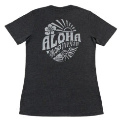 Island Girl® Surf Tee - Sunny Aloha: Charcoal Heather -Clothing Sales Store 80836 BabyTeeIG SunnyAloha Back CharcoalHeather 32252.1704856349