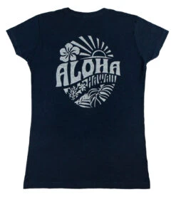 Island Girl® Surf Tee - Sunny Aloha: Navy -Clothing Sales Store 80836 BabyTeeIG SunnyAloha Back Navy 80149.1704857157