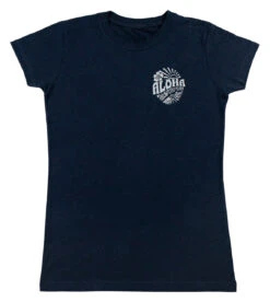 Island Girl® Surf Tee - Sunny Aloha: Charcoal Heather -Clothing Sales Store 80836 BabyTeeIG SunnyAloha Front Navy 35216.1704856349