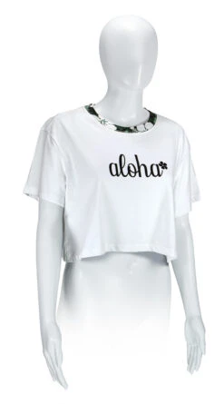 Island Design Collection Crop Tee: White -Clothing Sales Store 86821 IDC CropTeeWhite 93631.1707852625