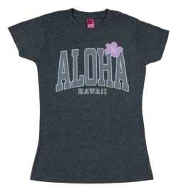 Island Girl® Surf Tee - Big Aloha: Charcoal Heather