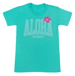 Hawaiian Performance Surfwear® Child's Tee - Big Aloha: Mint