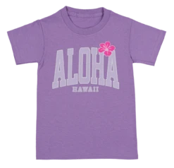 Hawaiian Performance Surfwear® Child's Tee - Big Aloha: Lavender