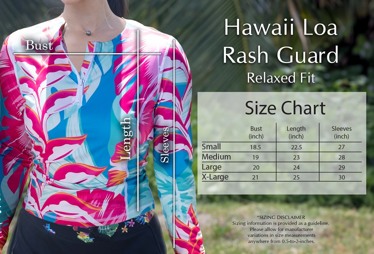 Hawaii Loa Rashguard Longsleeve - Floral: Pink Turquoise - Image 2