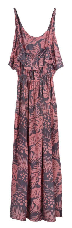 Napua Collection Ruffle Maxi Dress - Monstera Palm: Pink -Clothing Sales Store IMG 3593 56216.1707876103