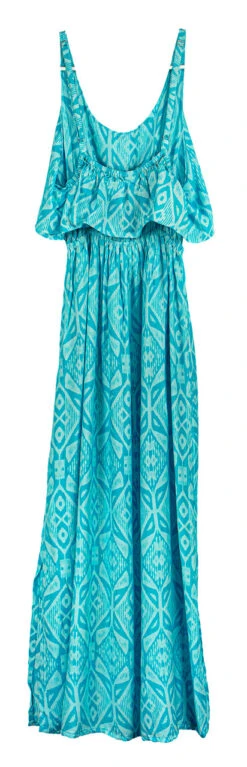 Napua Collection Ruffle Maxi Dress - Batik: Turquoise -Clothing Sales Store IMG 3596 12313.1707876024