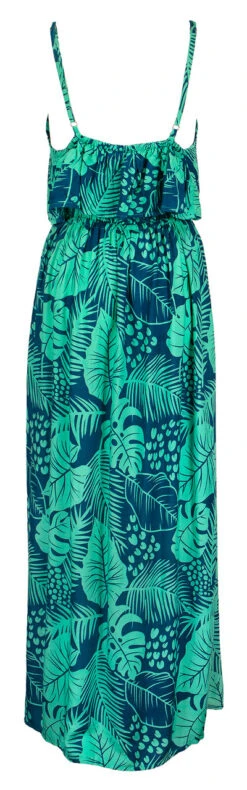Napua Collection Ruffle Maxi Dress - Monstera Palm: Blue -Clothing Sales Store IMG 3627 89781.1701903174