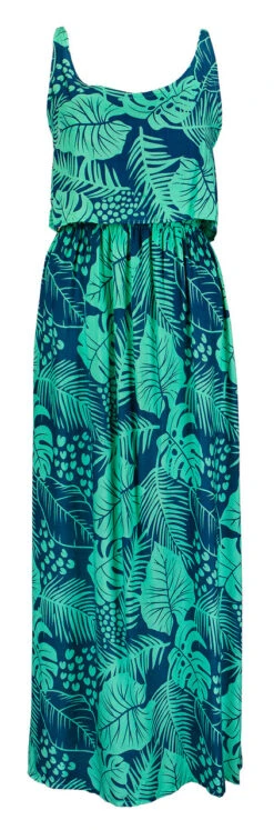 Napua Collection Ruffle Maxi Dress - Monstera Palm: Blue -Clothing Sales Store IMG 3628 82633.1701903174
