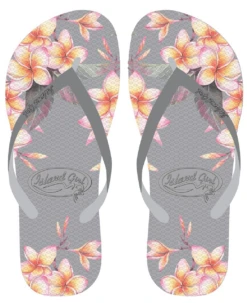 Island Girl® Slippers - Plumeria: Grey