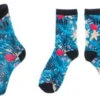Robin Ruth® Hawaii Women's Crew Socks - Teal Palm Leaves